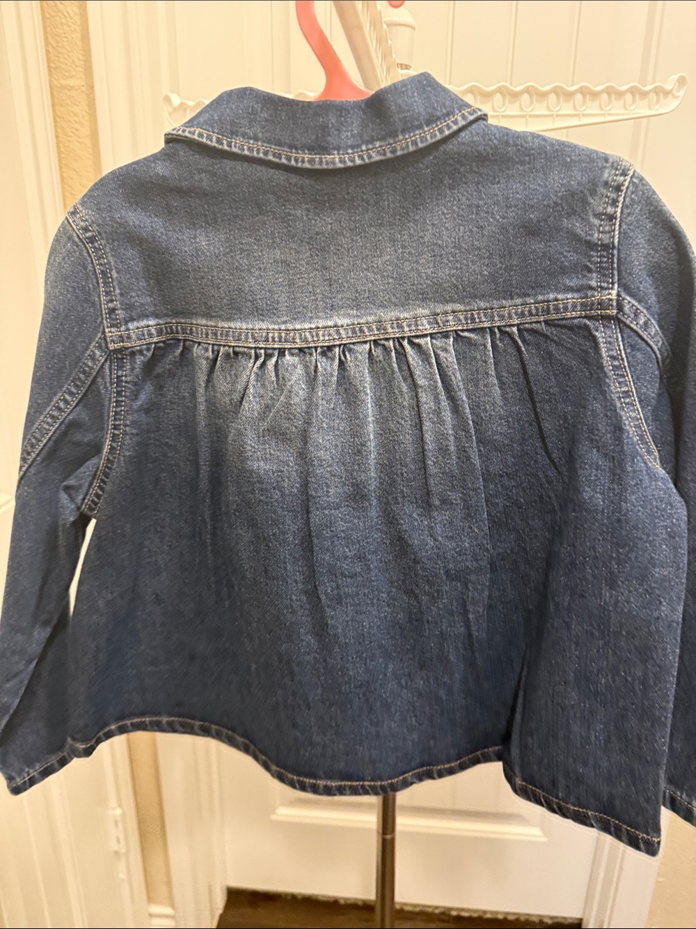 H&M Dark Blue Denim Jacket with Rounded Collar - Picture 2 of 5
